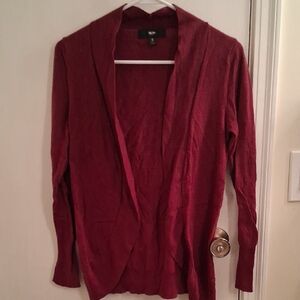 Talbots Deep Red Open Front Cardigan